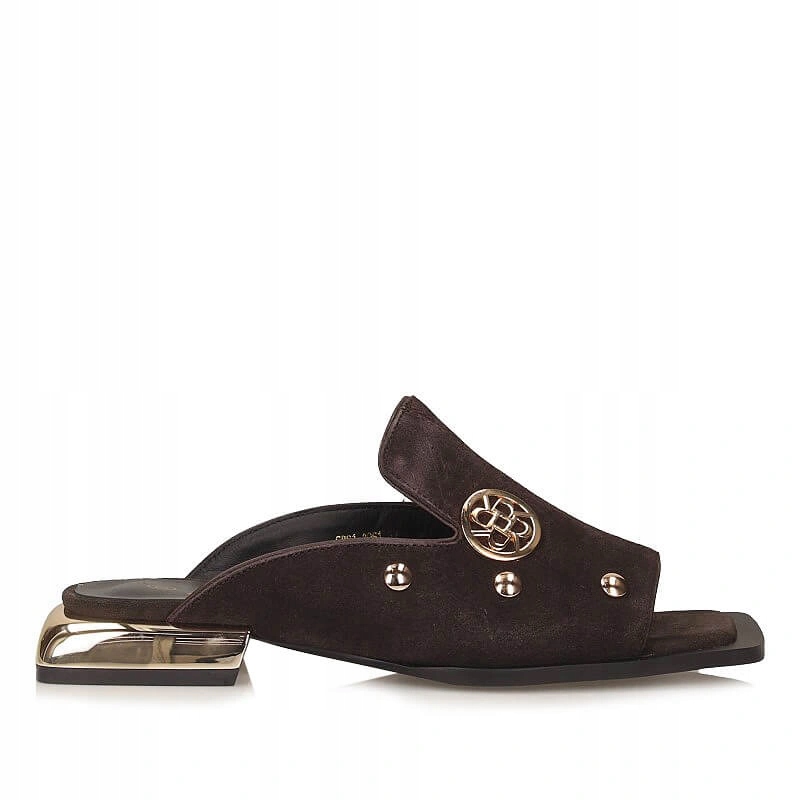Nazouváky S.Barski CR61-3061 Brown hnědé kožené na plochém podpatku