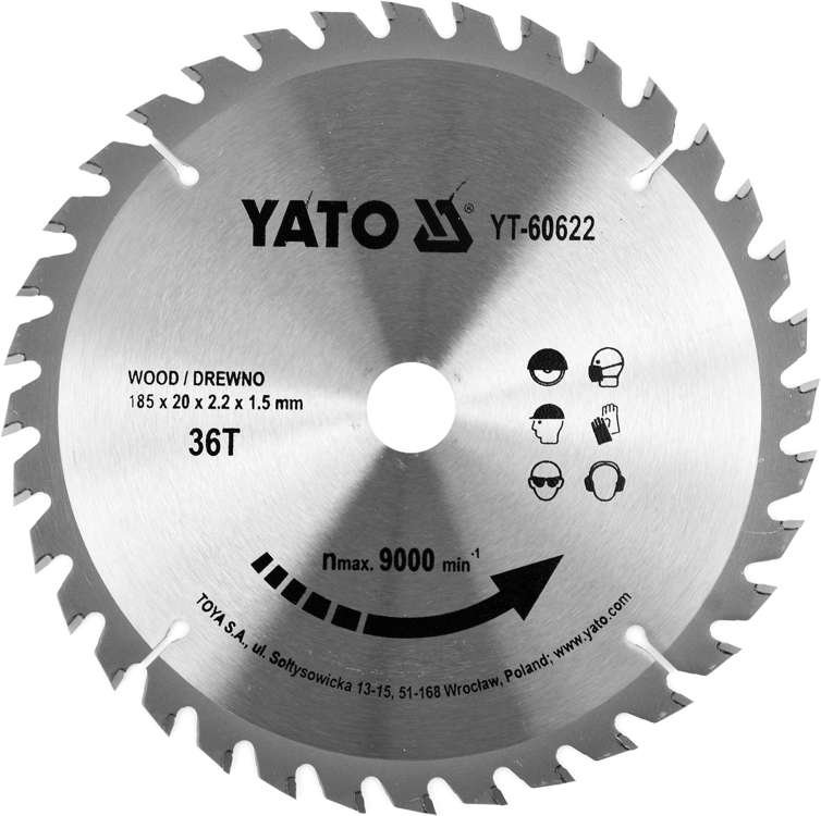 

Yato Tarcza do drewna widiowa 185mm 36z YT-60622