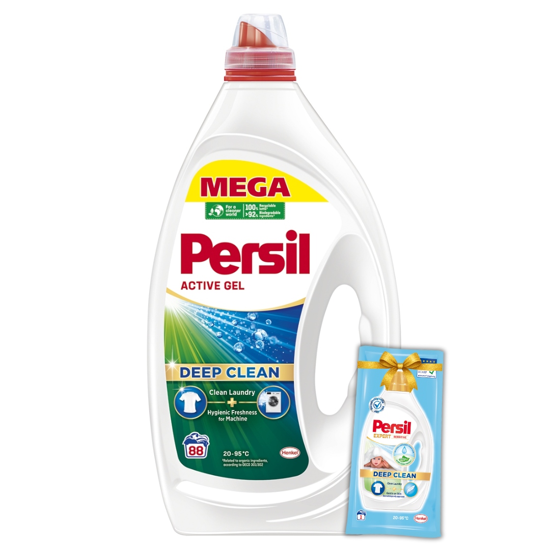 Levně Persil Deep Clean Active Gel na praní prádla 88pr 3,96L Dárek