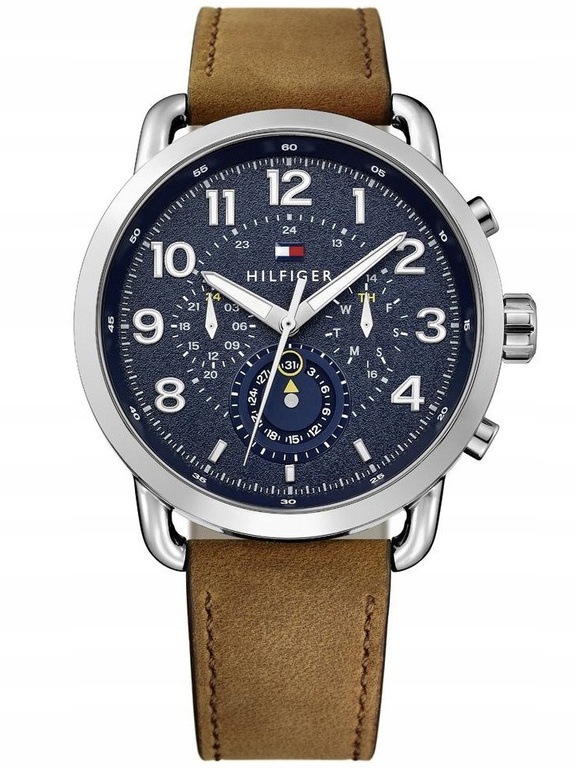 Zegarek Męski Tommy Hilfiger 1791424 Brązowy Datownik 50M Na Dzień Chłopaka