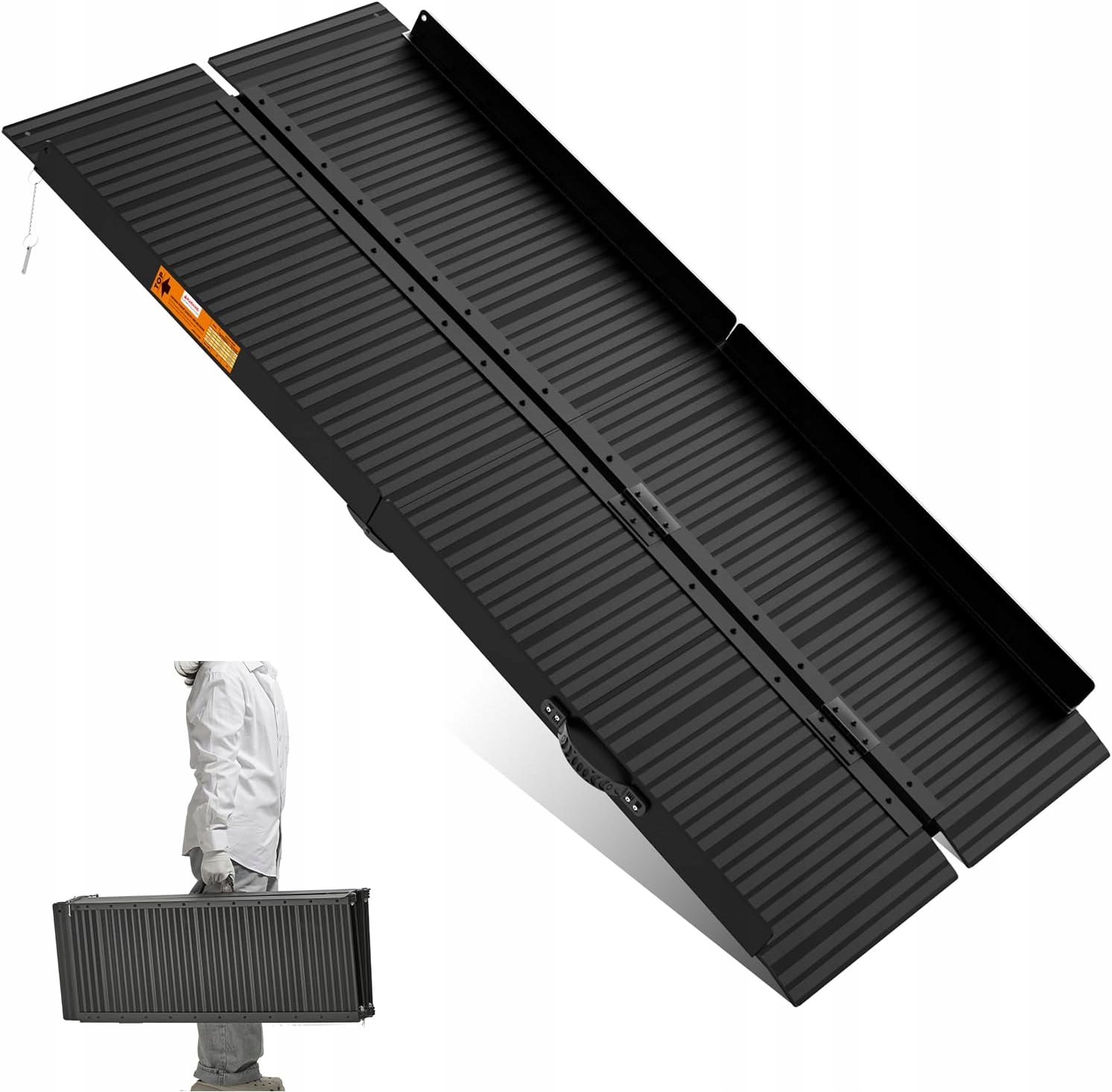 Skládací Hliníková Rampa Černá 183X72 362 Kg Vozíky Pro Jízdní Kola Motorky Palety