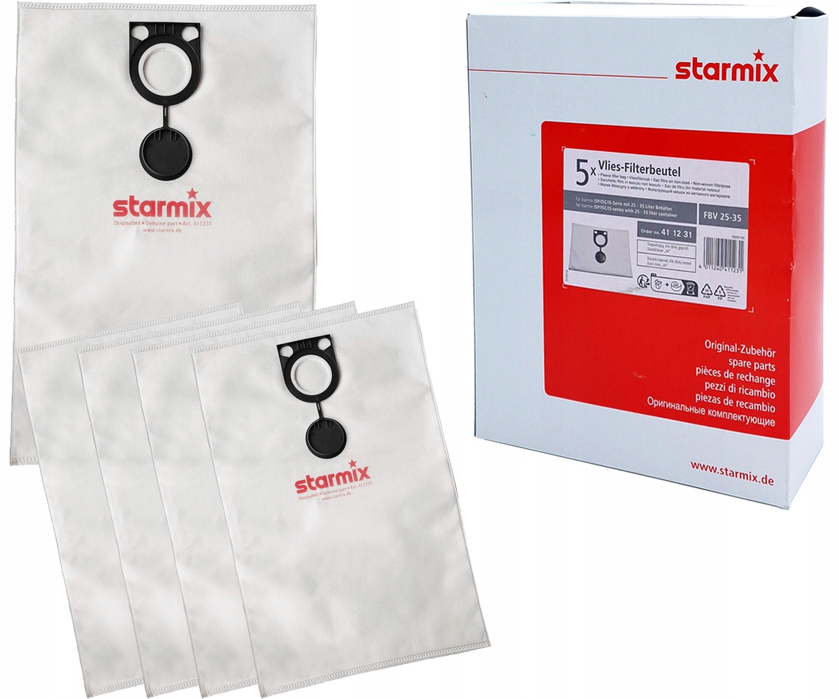Starmix Worki do odkurzacza 25-35 L Isc Isp Ard oryginalne 5 szt. SX411231