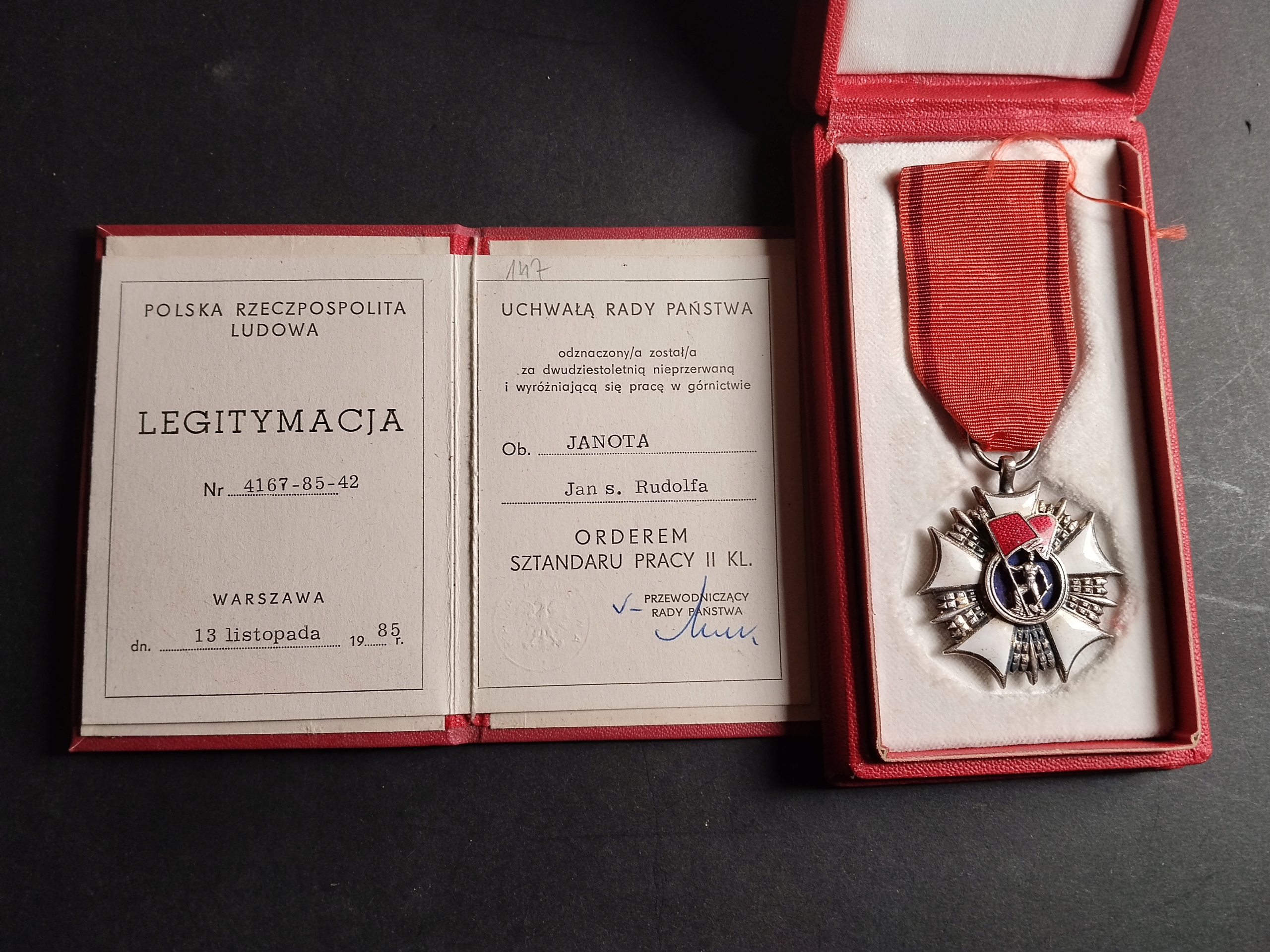 ANK PRL ORDER SZTANDARU PRACY II KLASY + legitymacja