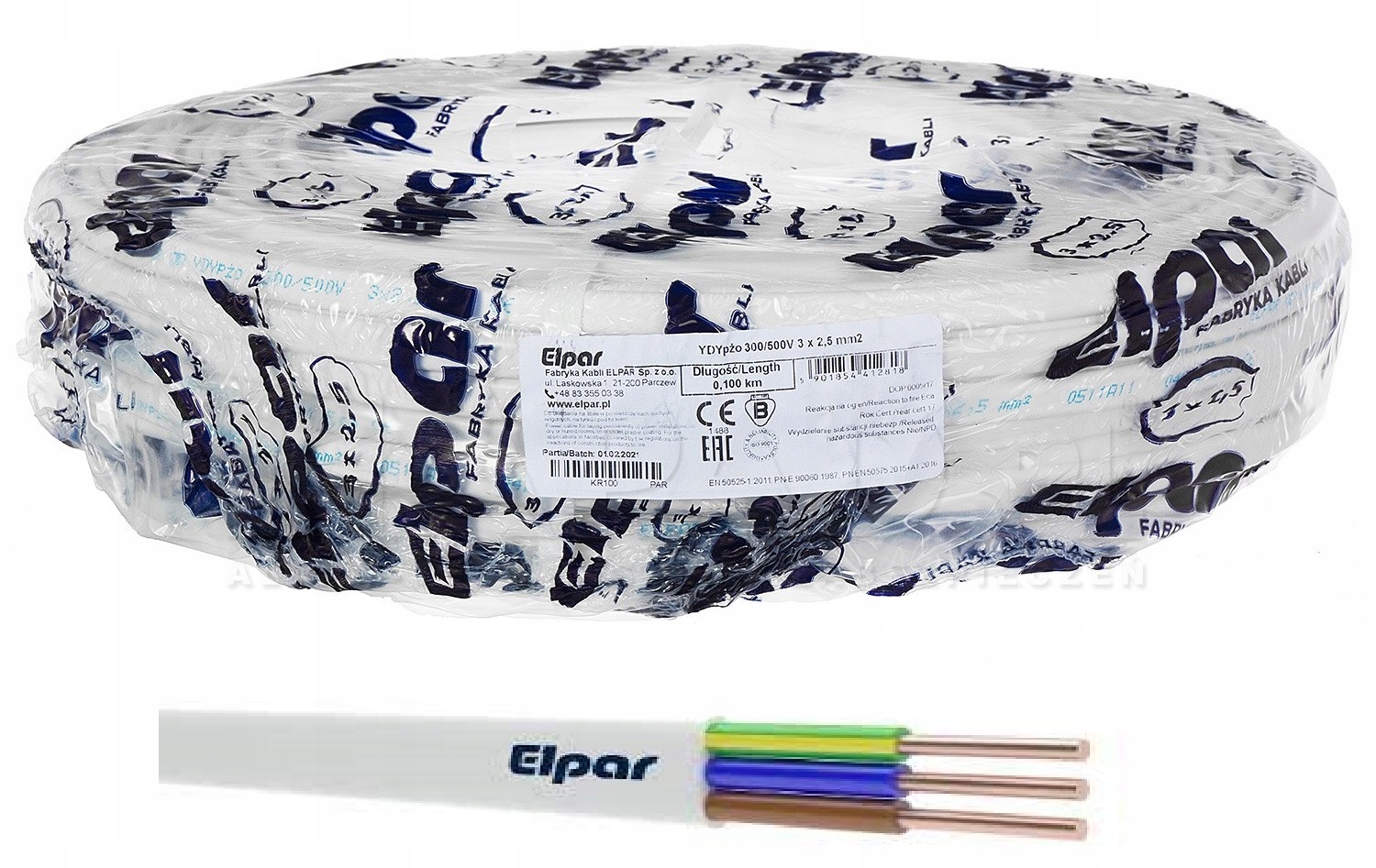 Kábel Ydyp 3X2,5 Drôt Plochý 750V Elpar