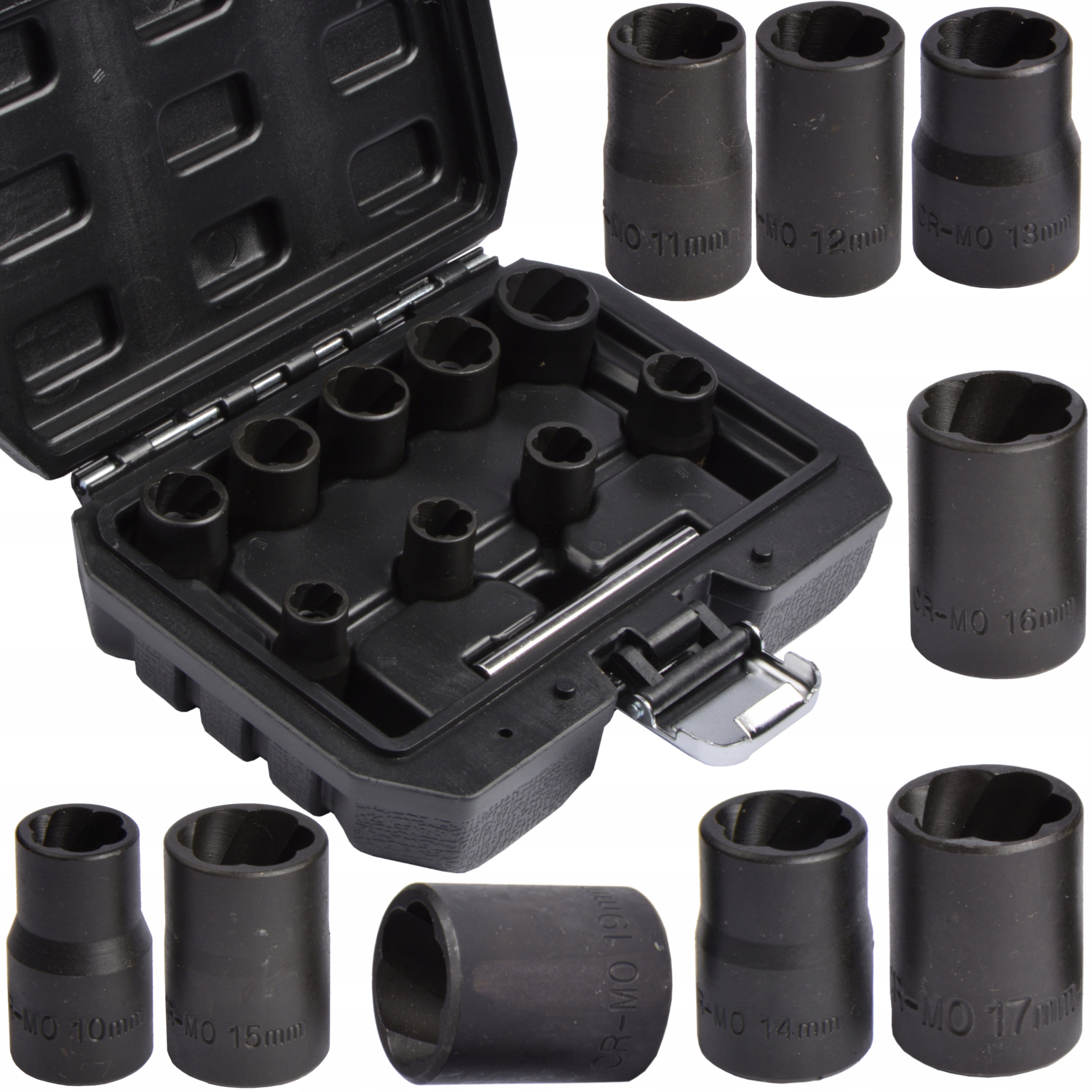 Wykrętaki do obrobionych śrub nasadki 10-19mm