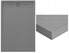 Sprchová Vanička Obdélníková 120 x 80 Šedá Kompozit Viva