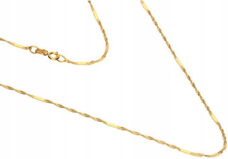 Zlatý řetízek 585 Splot Singapur S Plechy 1 g, módní dárek vazba