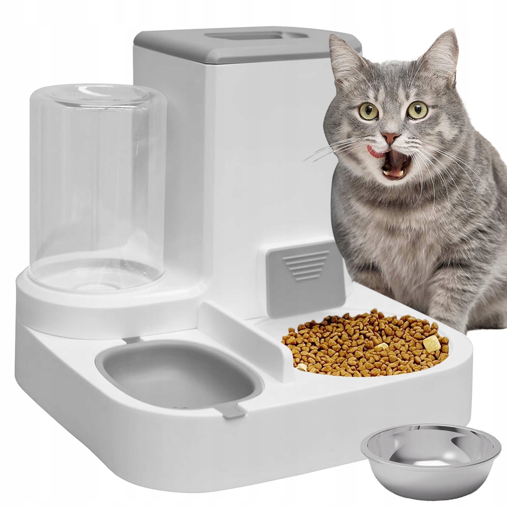Levně Automatický dávkovač krmiva a vody 2v1 s velkou kapacitou 2.2 l a 1 l