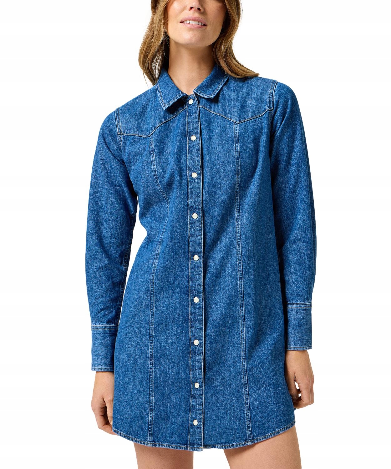 Šaty Wrangler Regular Ls Denim Dress 112356498 Petrified Xs