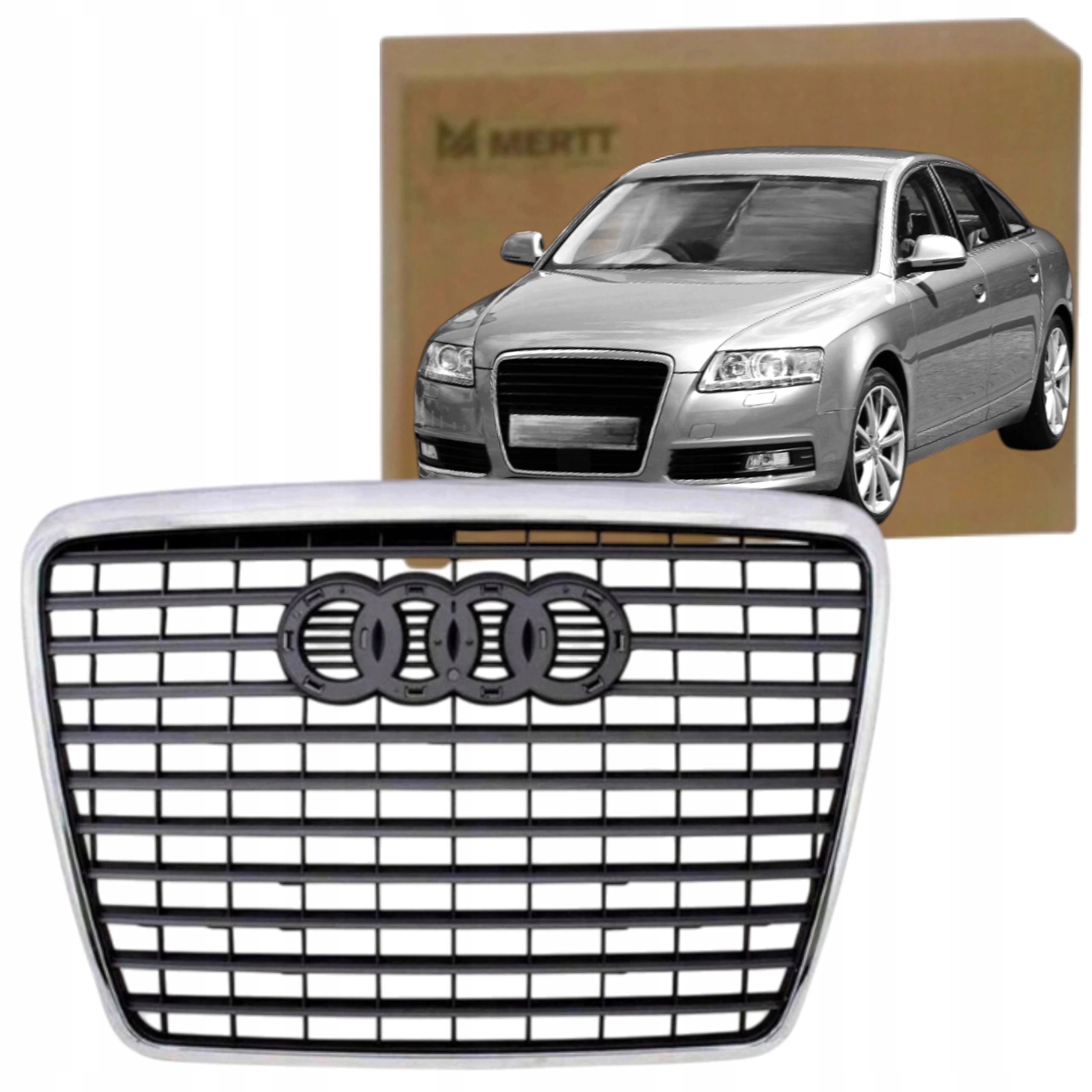 Atrapa Středová Mřížka Chladiče Gril Chrom Audi A6 C6 2008-2011