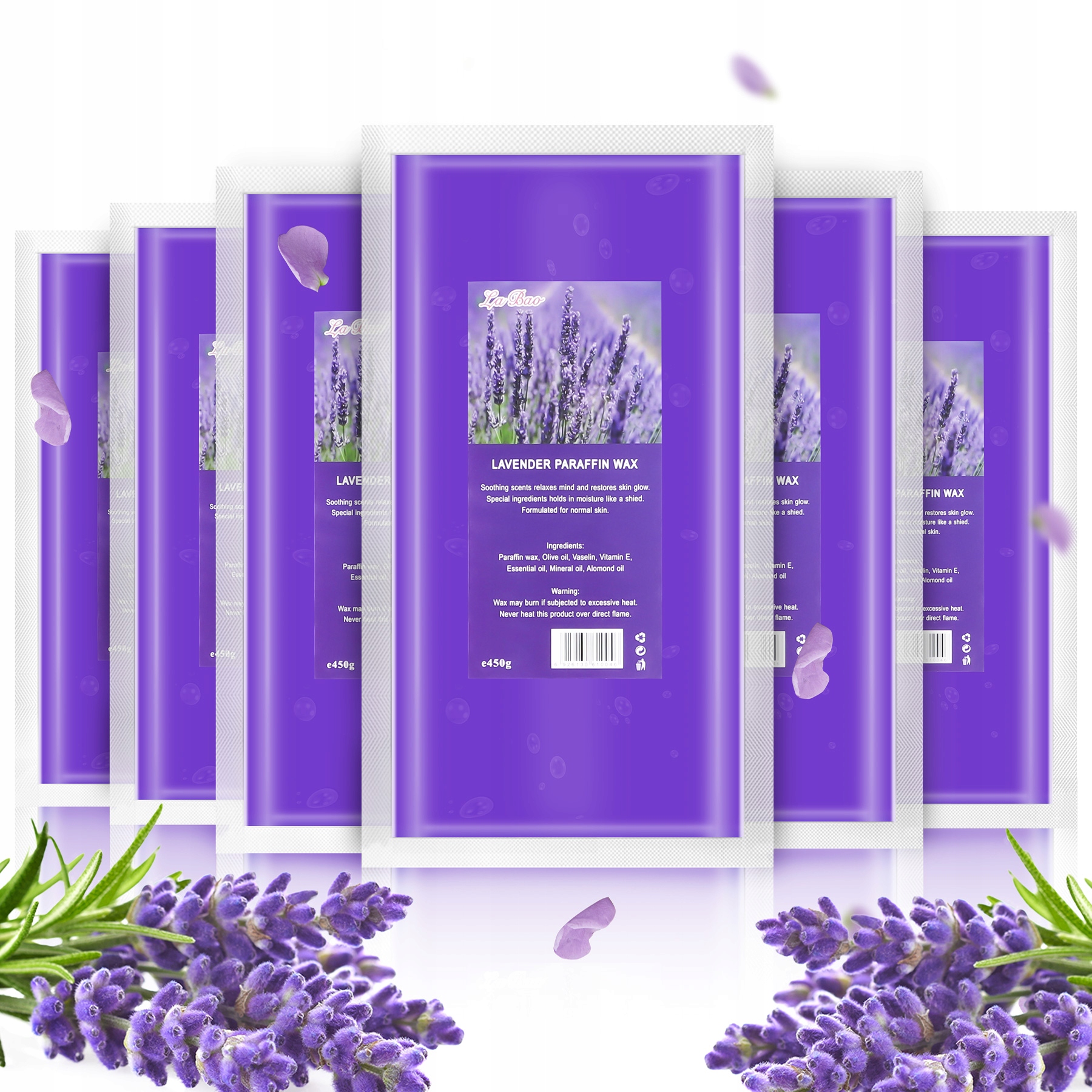 Parafín Spa levandulová 6x450 g fialová, hluboká regenerace rukou a nohou