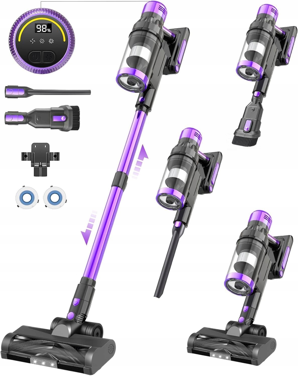 Tyčový Vysavač Bezdrátový Ruční Vysavač Fuqiduo Bezsáčkový 550W 45KPA Set