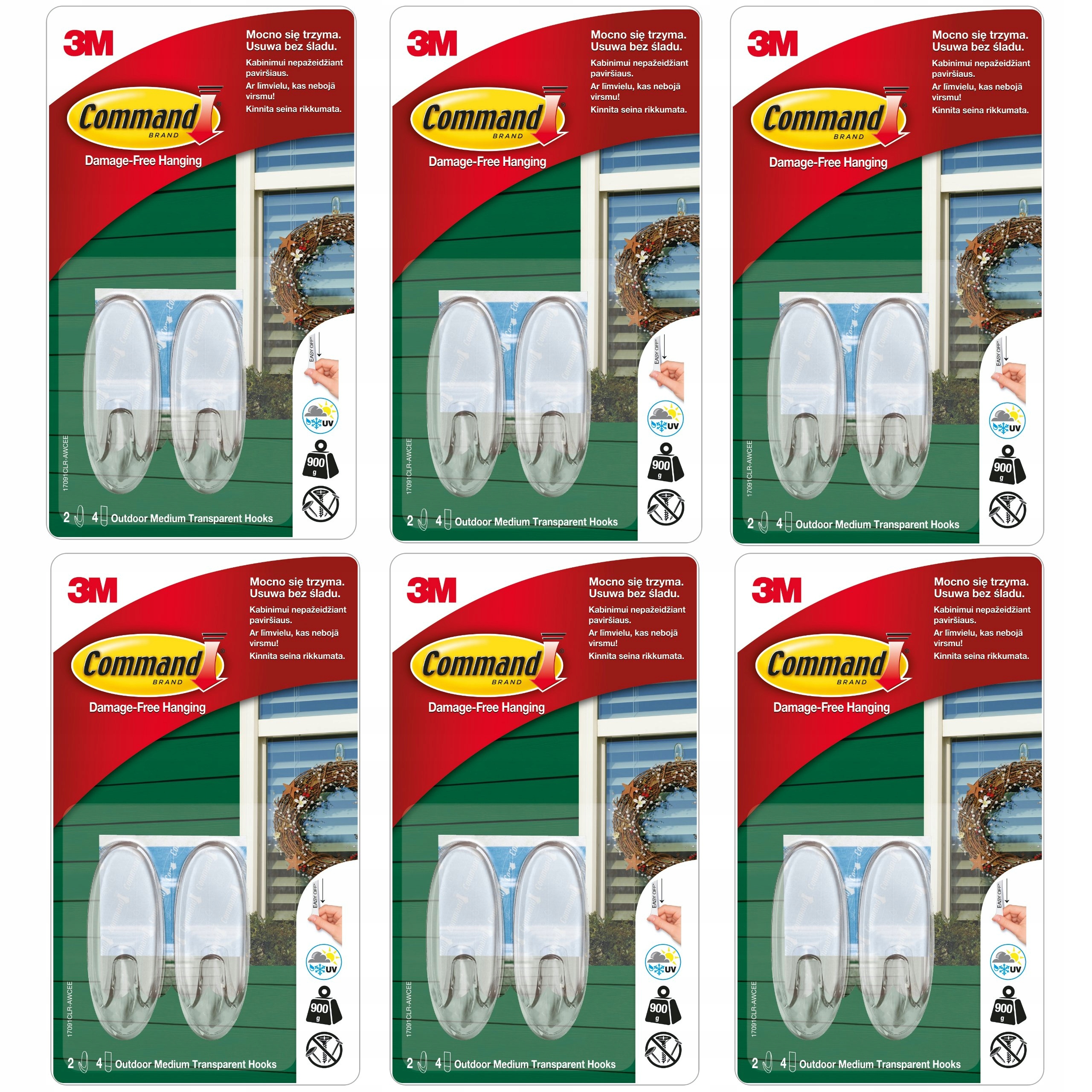 Samolepicí háčky Command na vnější věnce 12 Ks bez vrtání 0,9 kg