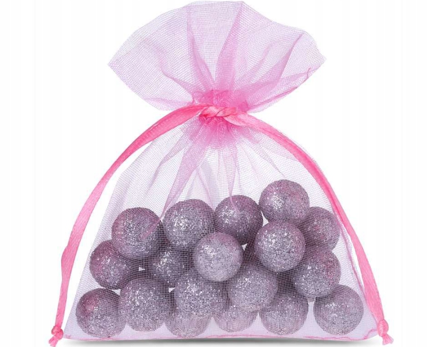 

Woreczki Z Organzy Materiałowe Chrzest Ślub Róż