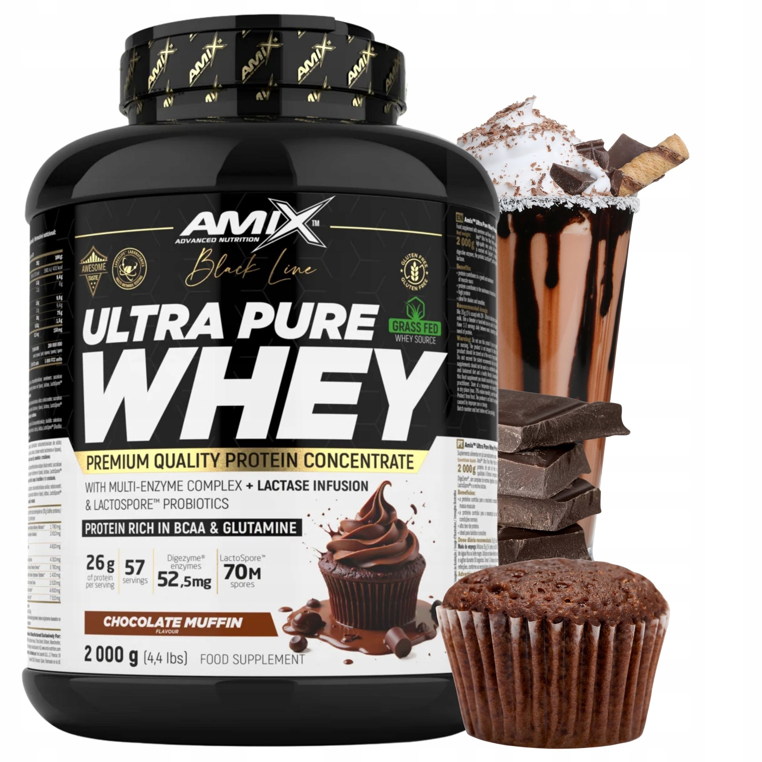 Protein Wpc Pure Whey Digezyme 2000 g Čokoládový protein