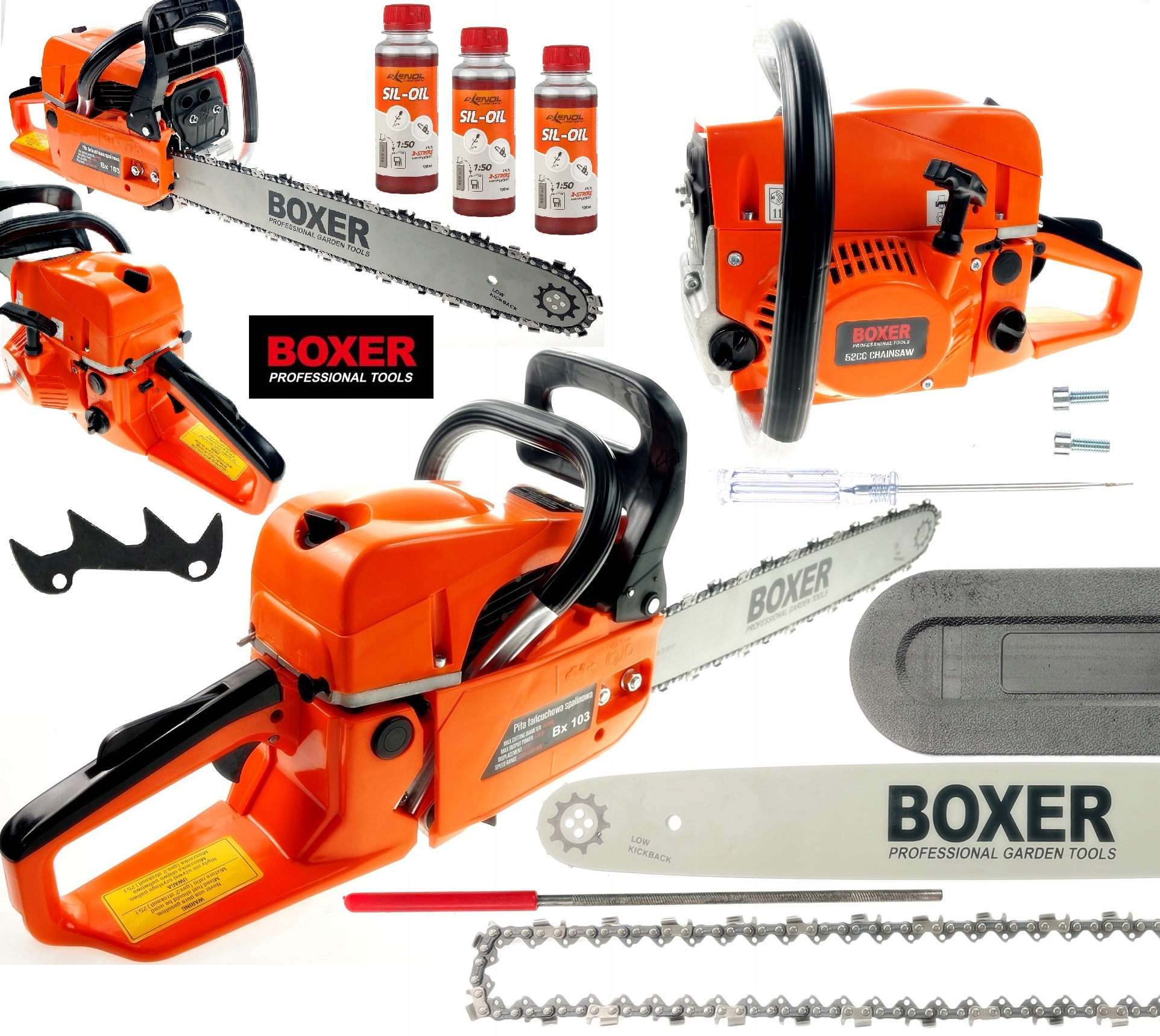 PIŁA SPALINOWA 8,2KM PILARKA 45CM FULL OPCJA 52CC