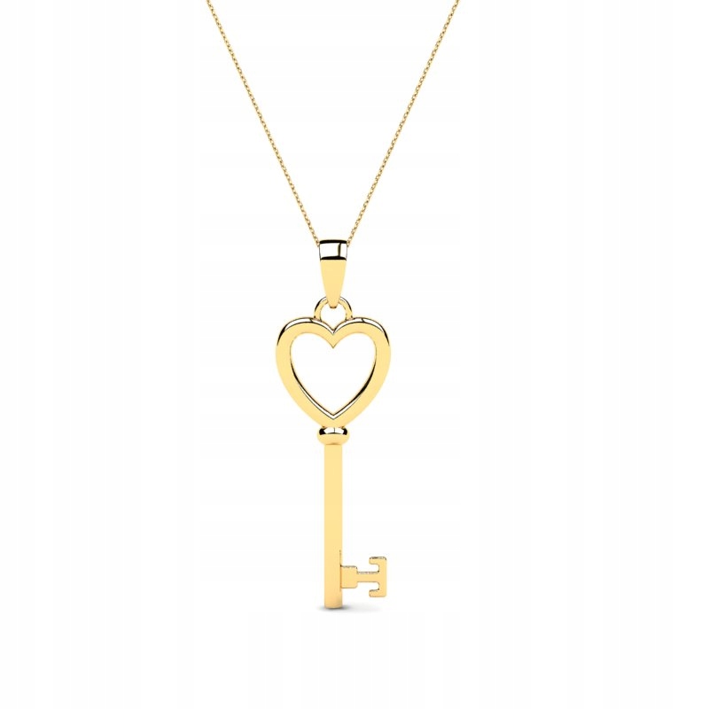 

Naszyjnik Złoty Duży 4CM Klucz Serduszko