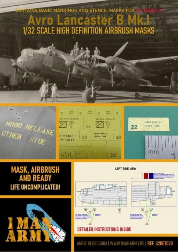 Masky Avro Lancaster B Mk I (hk Models) 1:32 1 Man Army 32DET020