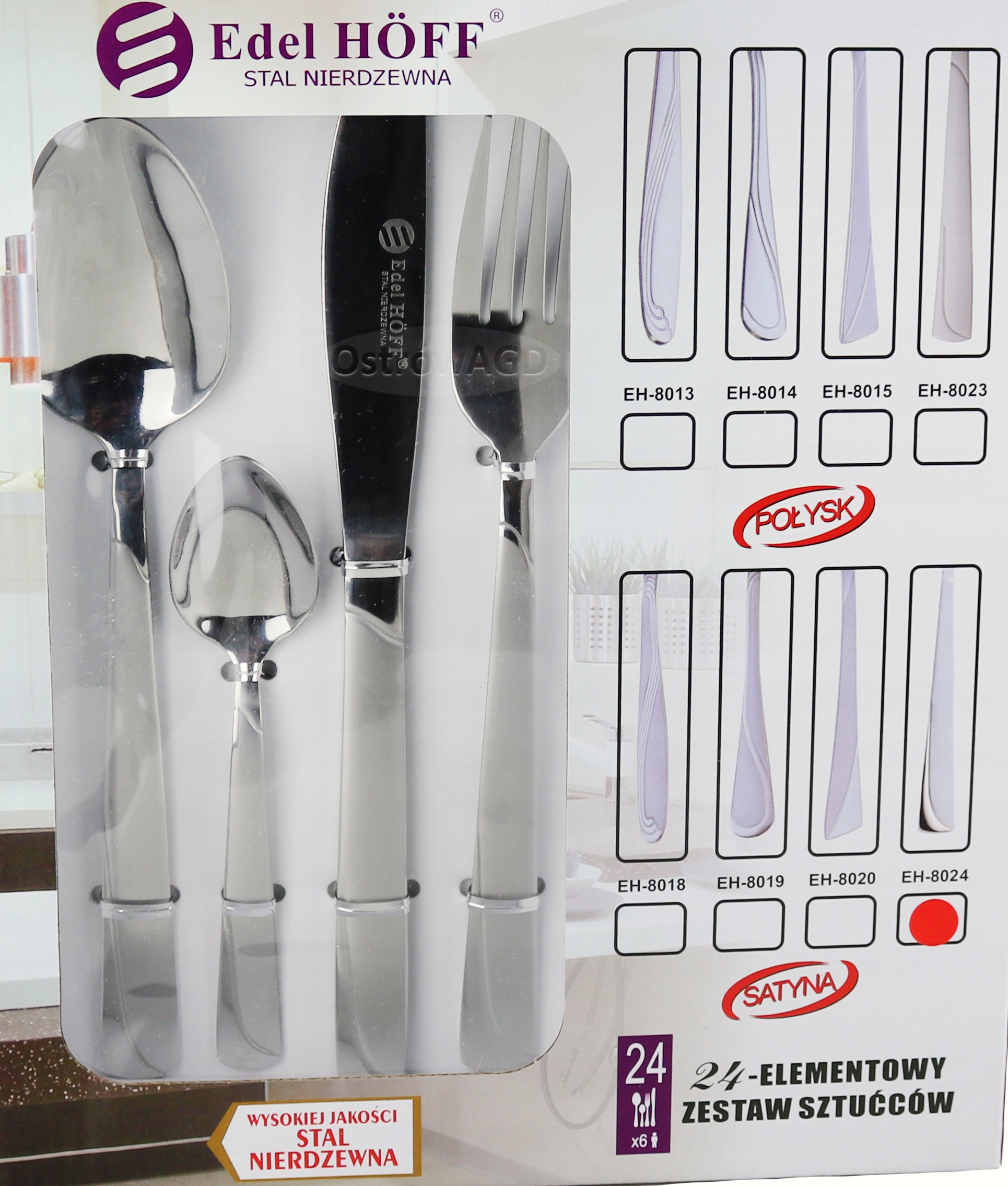 

Zestaw Sztućców 24 Elementy EdelHoff Satyna