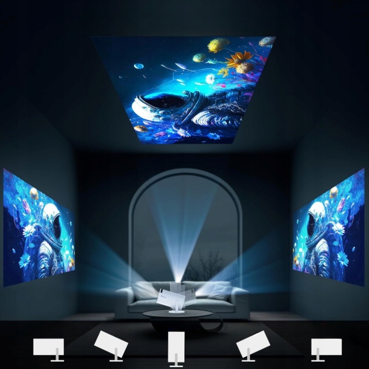 MINI PROJEKTOR SMART RZUTNIK FULL HD Z GŁOŚNIKIEM ANDROID TV WIFI BLUETOOTH Jasność lampy (ANSI) 250 lm