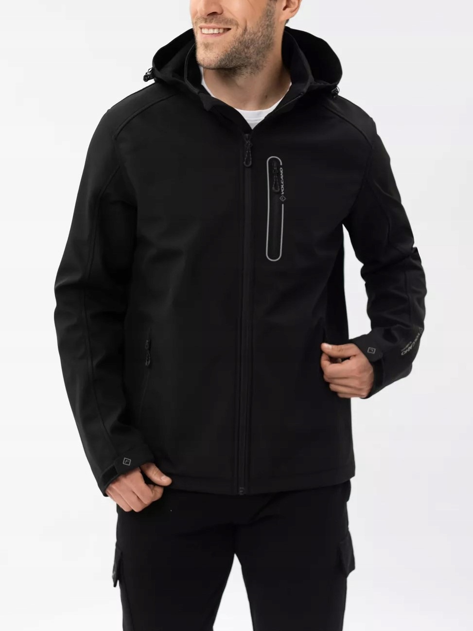 Pánský Softshell Proti Dešti Černý S Kapucí Volcano F-clift L