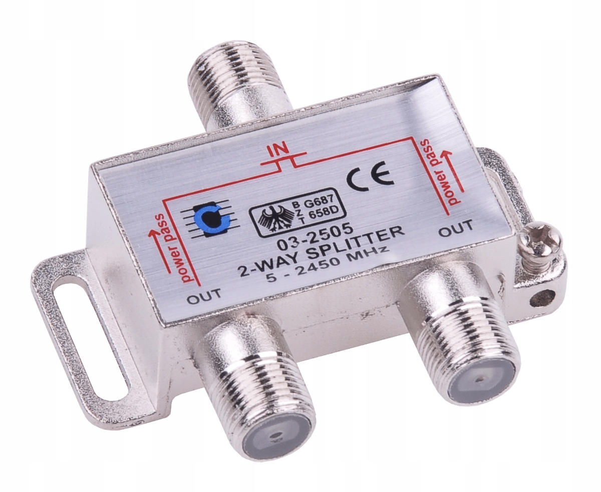 Rozgałęźnik antenowy Splitter podwójny 5-2450MHz
