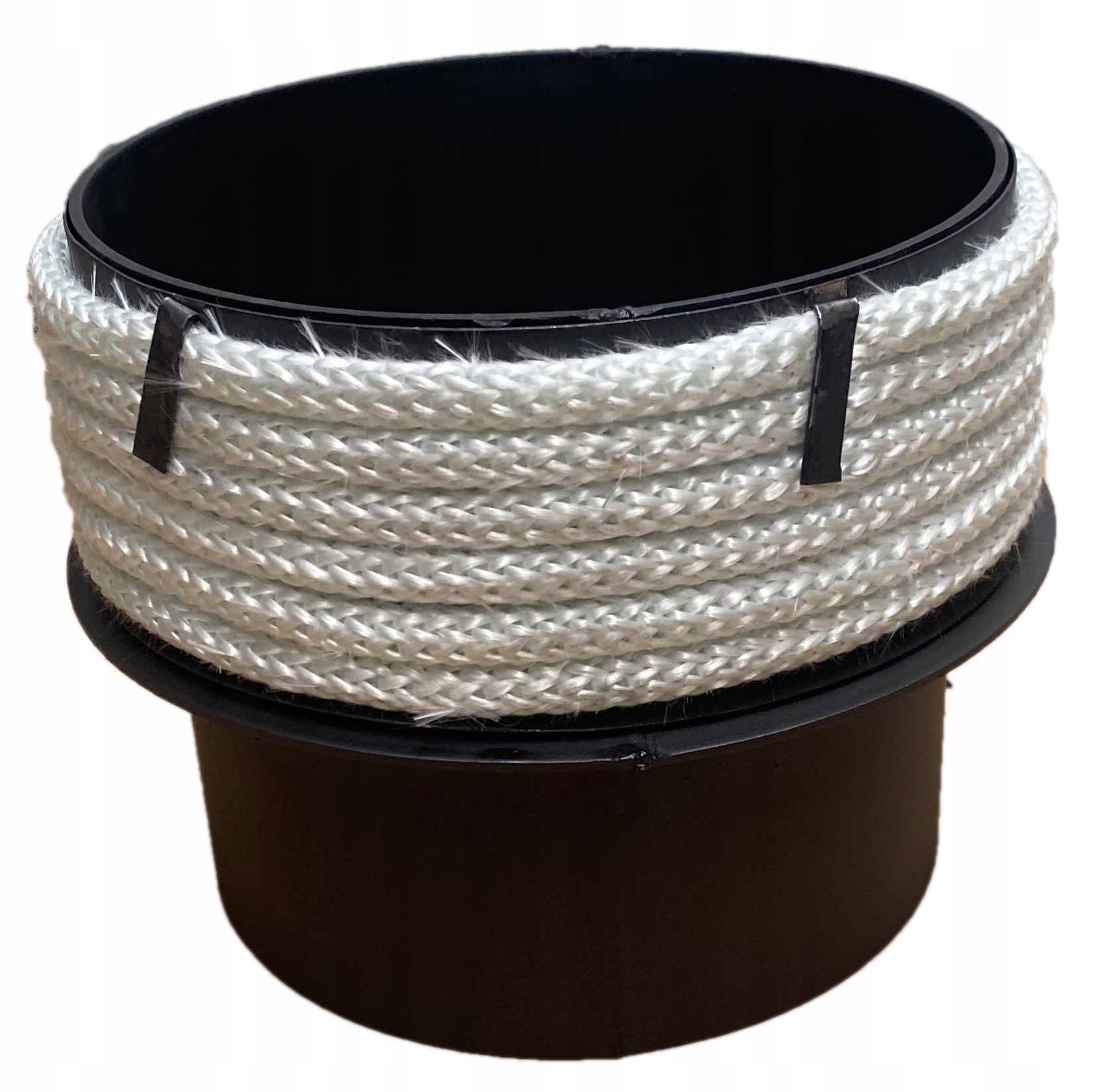 Przejście Redukcja Na Komin ceramiczny Fi 160/180 Czarna Blacha 2 MM Sznur