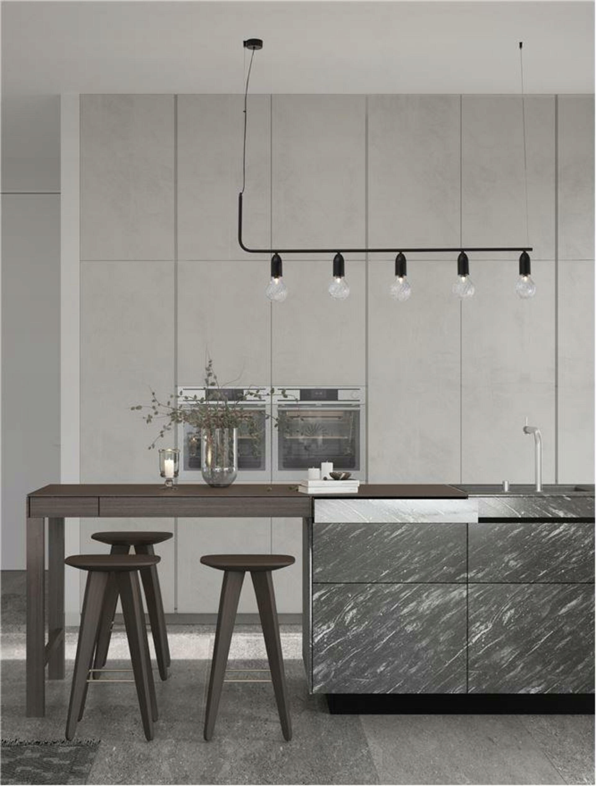 Nova Luce závesné svietidlo Veda čierny kov a číre sklo G9 5x6W 230V IP20 bez