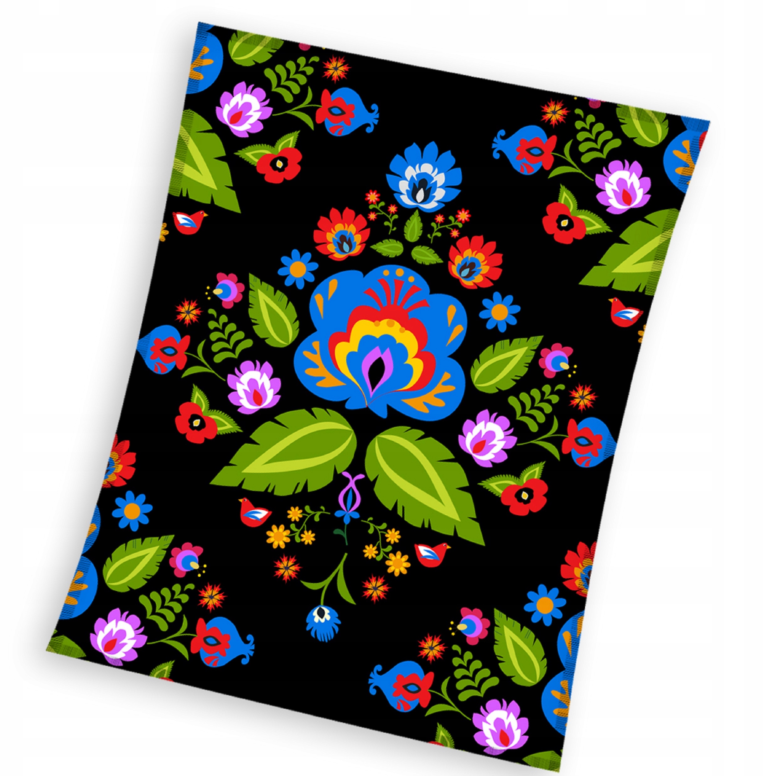 

Koc 150x200 coral łowicki wzór kurpiowski