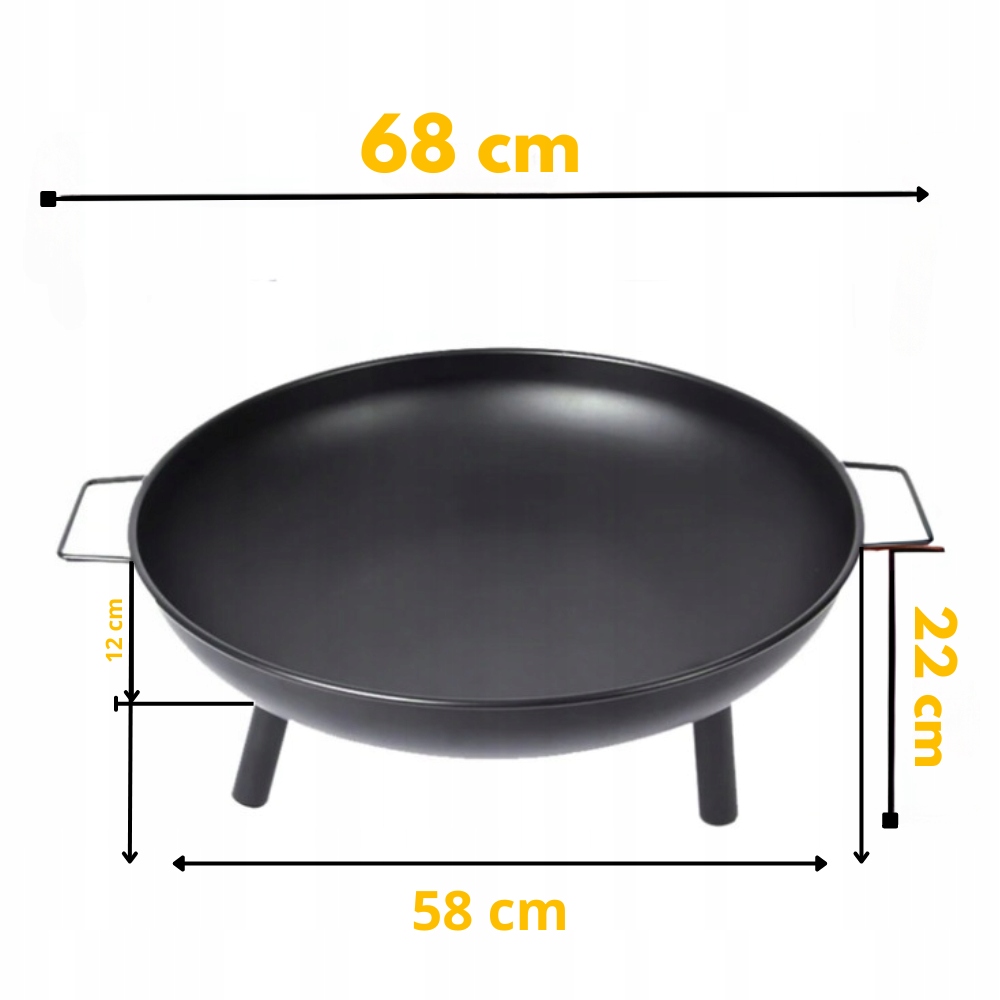 DUŻE PALENISKO OGRODOWE METALOWE MISA DO OGNISKA KOCIOŁEK SOLIDNE GŁĘBOKIE Materiał metal