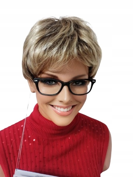 Krátká paruka s ofinou Lucy v blond mixu s efektem odrostu