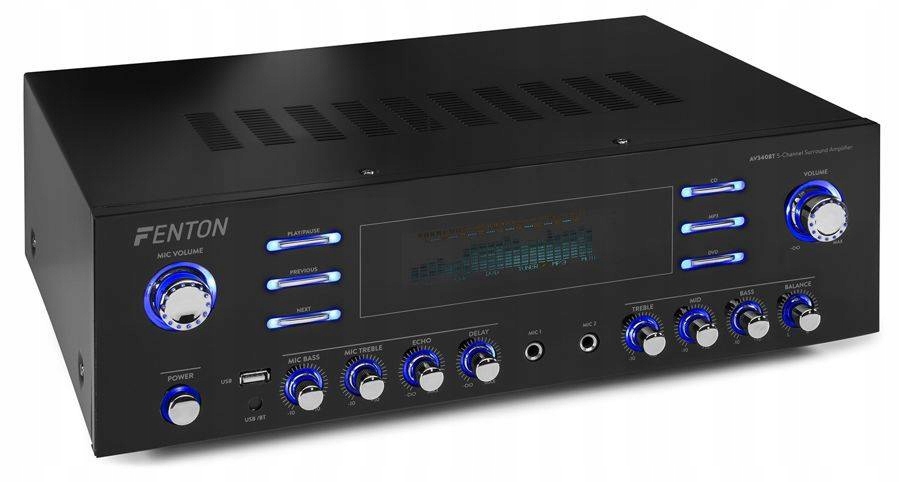 Wzmacniacz karaoke HQ 5-KANAŁOWY USB BT pilot Marka Fenton