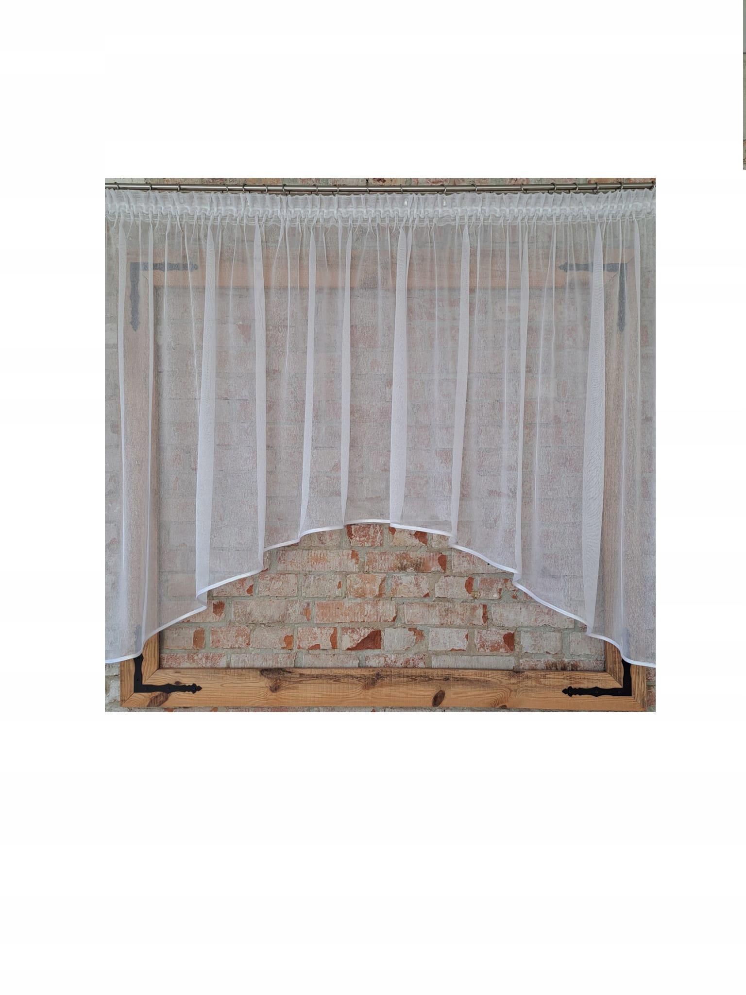 Hotová záclona 700x110, oblouk, bílá markýza, lemovka, páska, obývací pokoj, kuchyň