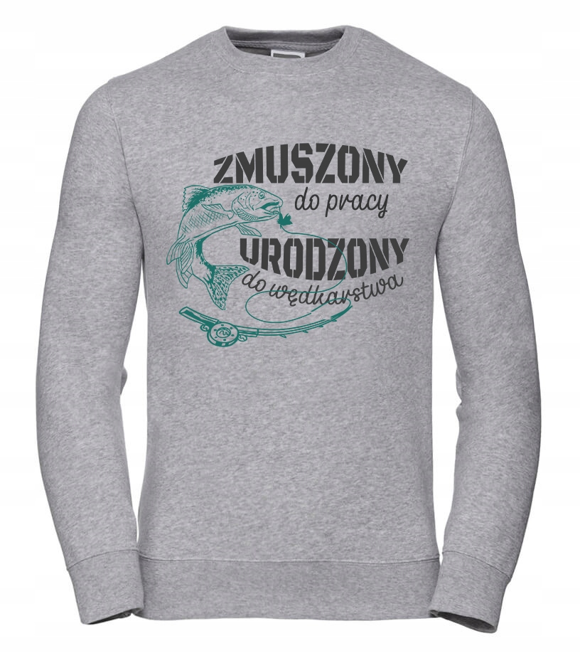 Pánská Mikina Zrozená pro rybaření XL Šedá Dárek pro rybáře Ryby Pro N
