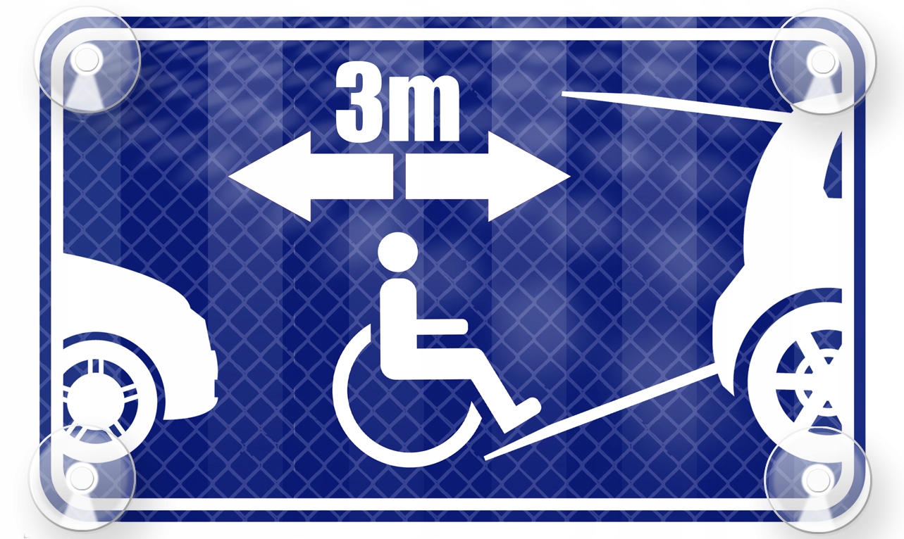 Niepełnosprawni Inwalida Znak na auto Odblaskowy 3 M tabliczka przyssawki
