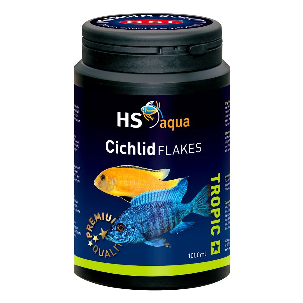 Levně Krmivo Pro Cichlidy Cichlid Flakes Výživné Vločky Pro Vodní Ryby 1000 ML