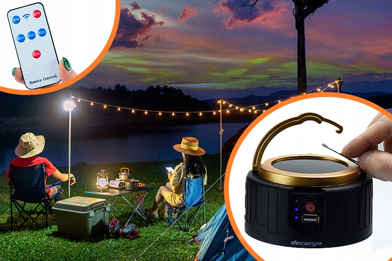 LAMPA LED OGRÓD TARAS BIWAK KEMPING NAMIOT SOLARNA Szerokość produktu 10 cm