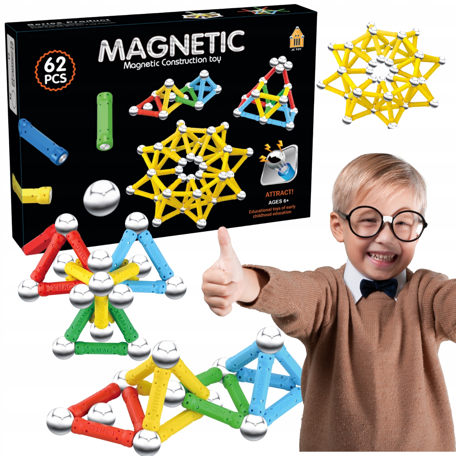 

Klocki Magnetyczne 62 Elementy