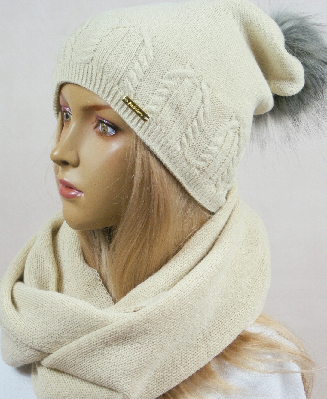 KOMPLET CZAPKA + KOMIN pompon # 19 Marka Margo