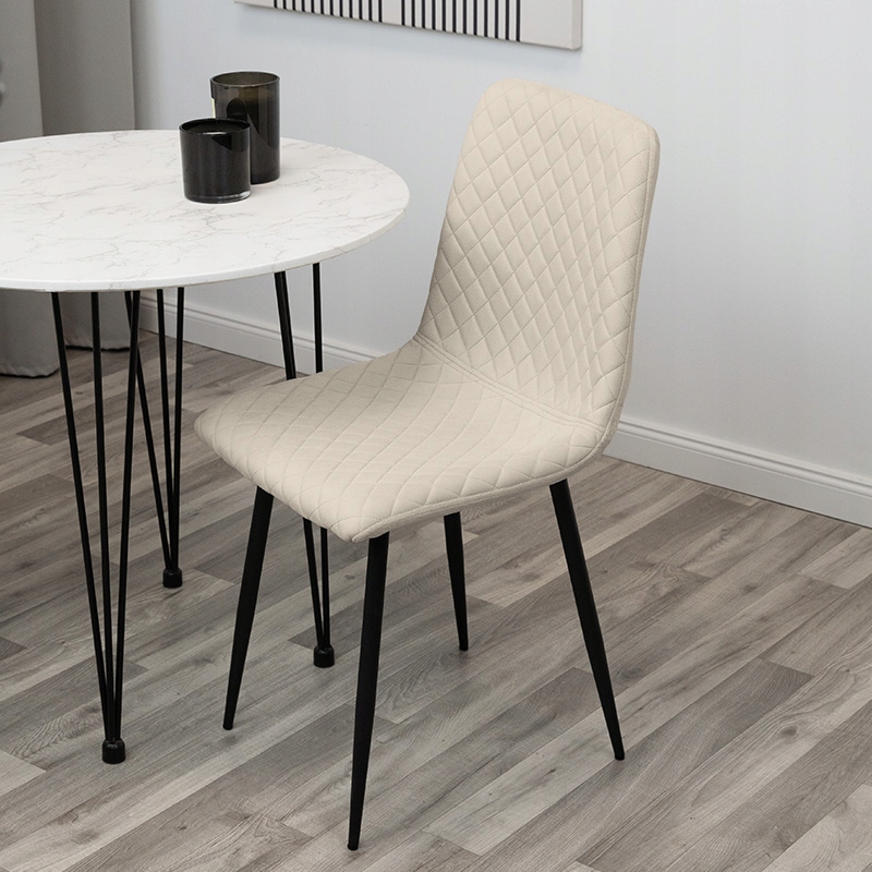 KRZESŁO TAPICEROWANE PIKOWANE DO SALONU JADALNI Wysokość mebla 90 cm