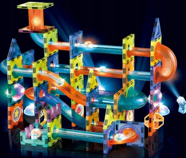 KLOCKI MAGNETYCZNE TOR KULKOWY 110 Elementów XXL Bohater brak