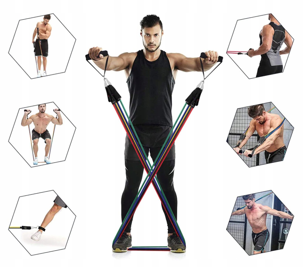 GUMY OPOROWE EXPANDER ZESTAW LINY do ĆWICZEŃ FITNESS TRENINGOWE KOMPLET Marka Gotel