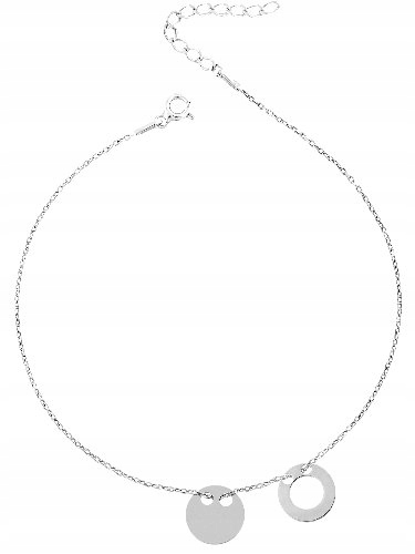 

Bransoletka podwójna zawieszki kółko blaszka 18 cm