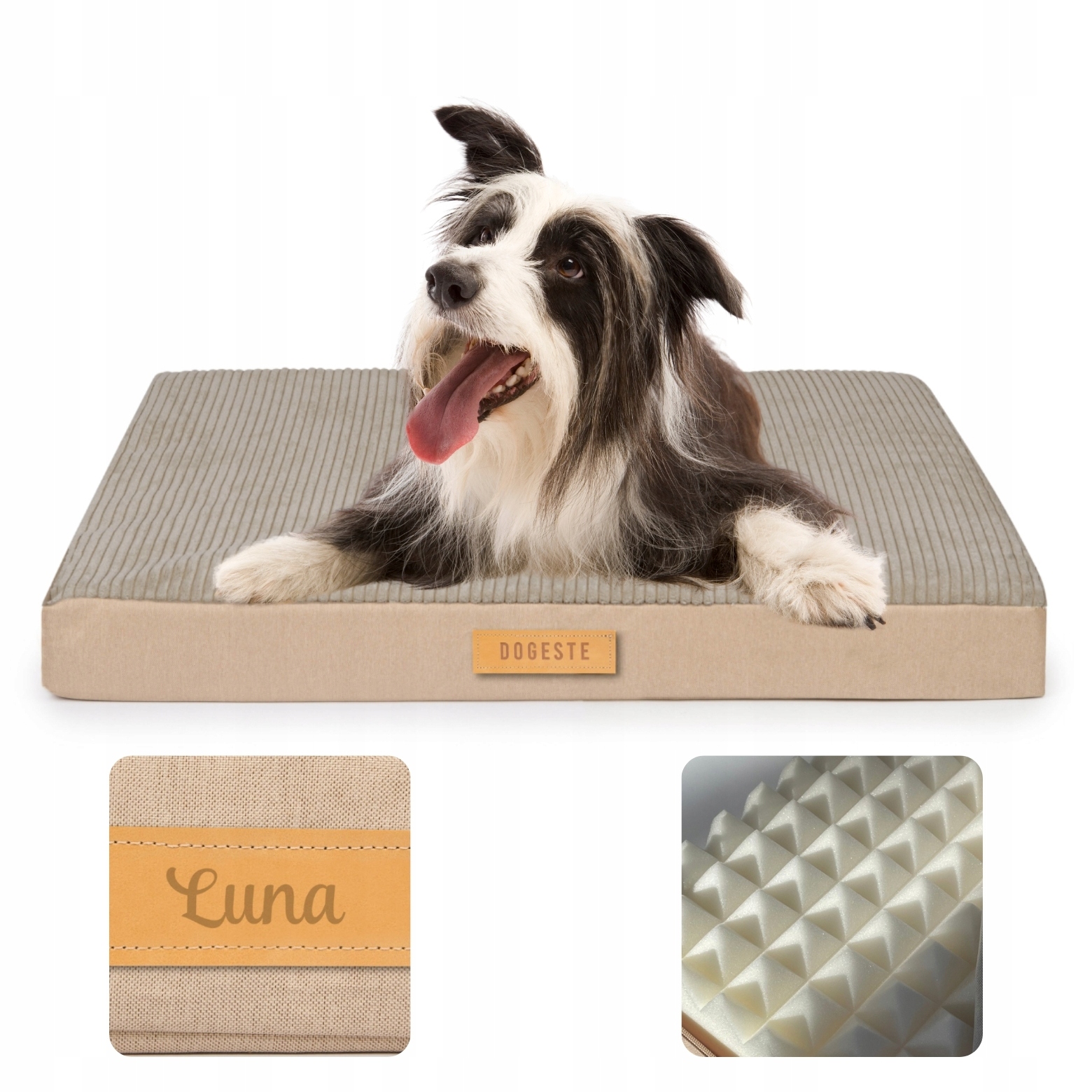 Pelíšek pro psa Matrace Potah XL gravírování jméno Bonus 90x70