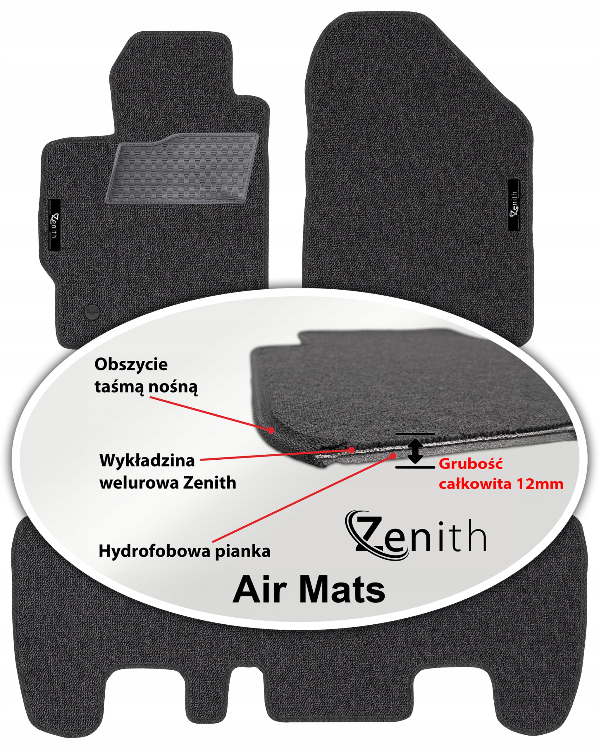 Toyota Yaris II 2005-2011 Velúrové koberčeky do auta Zenith Air Mats