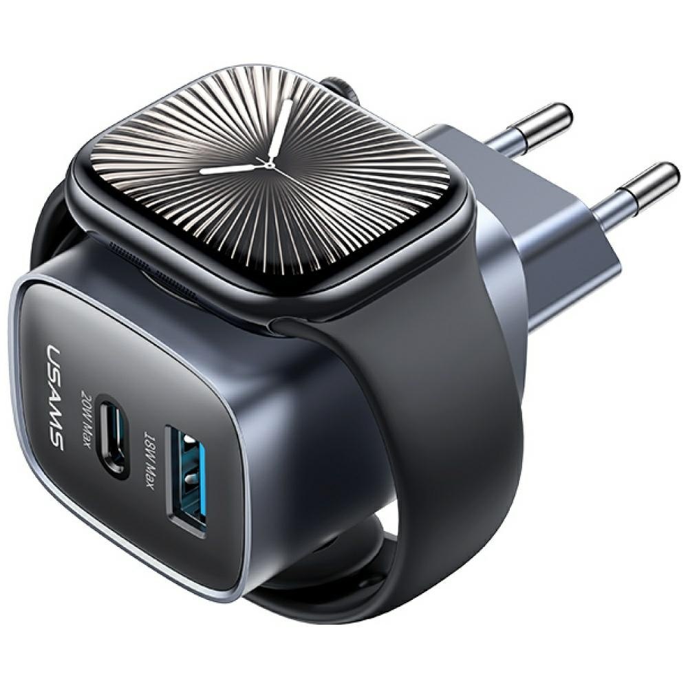 Ładowarka sieciowa Usams CC293 T67 20W iWatch 1xUSB-C 1xUSB-A tarnish