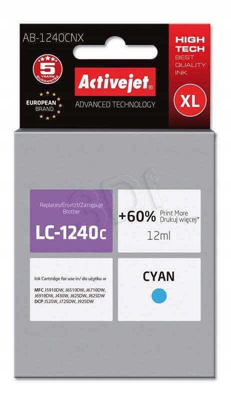 

Tusz do Brother LC1240 MFC-J6510DW DCP-J525W XL