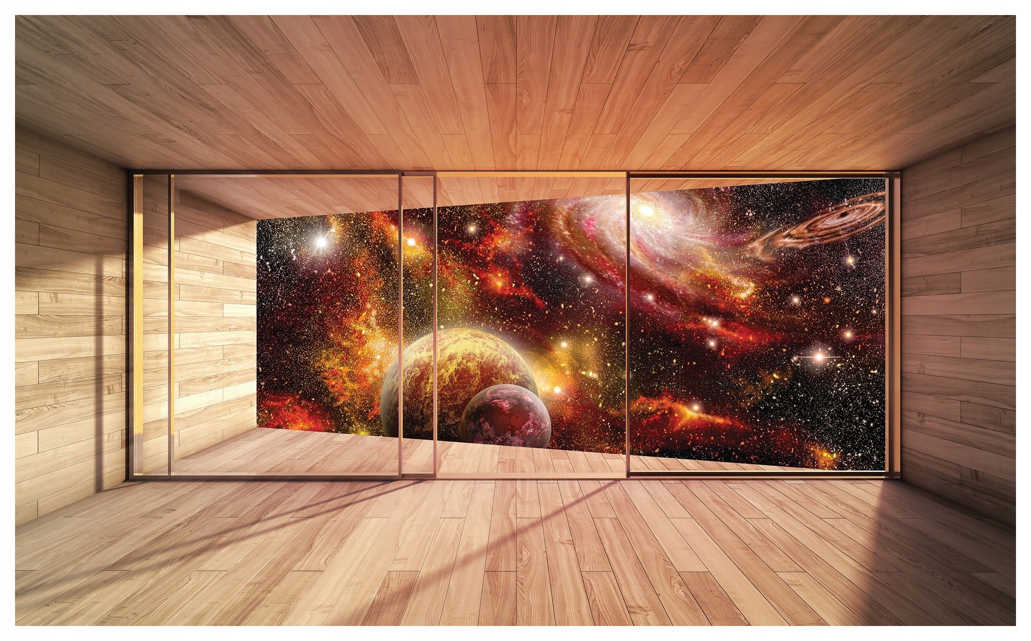 Fototapeta Vesmírne okno vesmír planéty vinylová 208x146 lepidlo