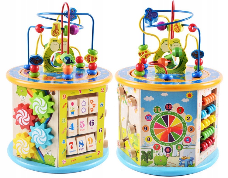 

Sorter Drewniana Kostka Edukacyjna Labirynt 8w1