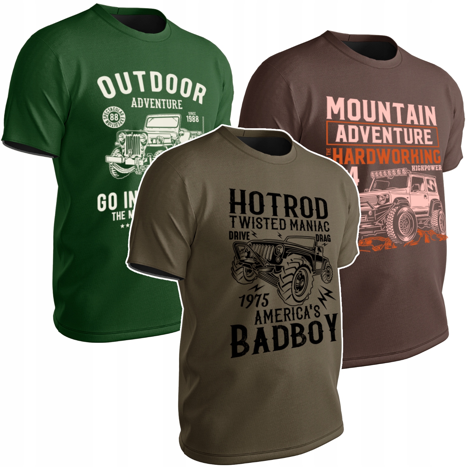 Tričko Pánské Tričko 3PAK 4X4 Offroad Adventure Jako Dárek 3KS